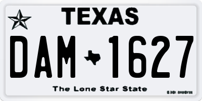 TX license plate DAM1627