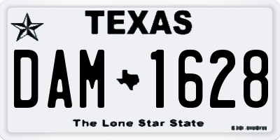 TX license plate DAM1628