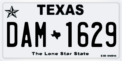 TX license plate DAM1629