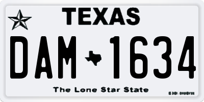 TX license plate DAM1634