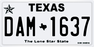 TX license plate DAM1637