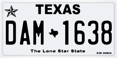 TX license plate DAM1638