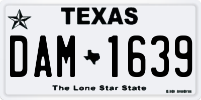 TX license plate DAM1639
