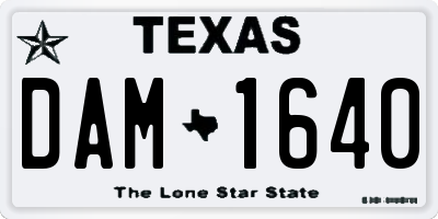 TX license plate DAM1640