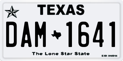 TX license plate DAM1641