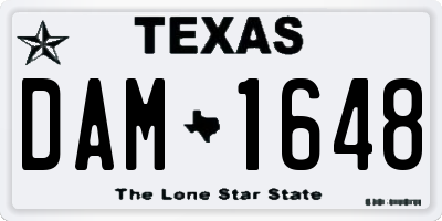 TX license plate DAM1648