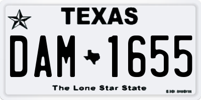 TX license plate DAM1655