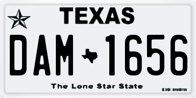 TX license plate DAM1656