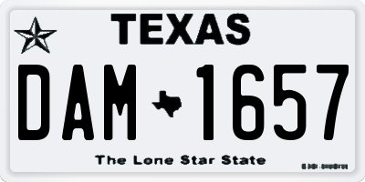 TX license plate DAM1657