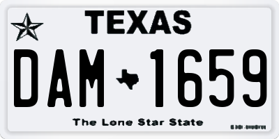 TX license plate DAM1659