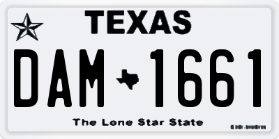 TX license plate DAM1661