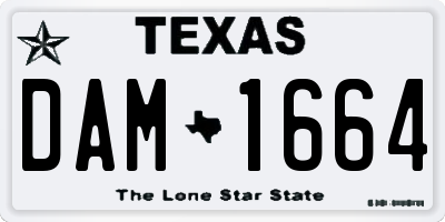 TX license plate DAM1664