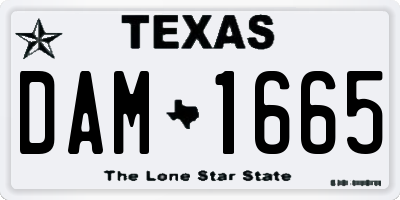 TX license plate DAM1665