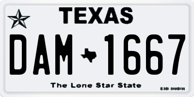 TX license plate DAM1667