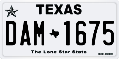TX license plate DAM1675