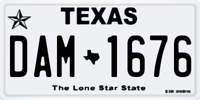 TX license plate DAM1676