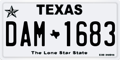 TX license plate DAM1683