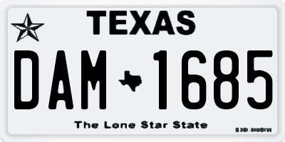 TX license plate DAM1685