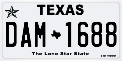 TX license plate DAM1688