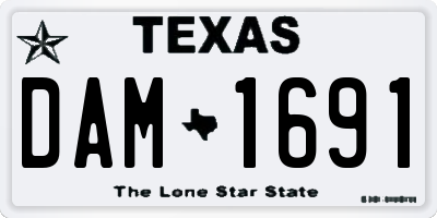 TX license plate DAM1691