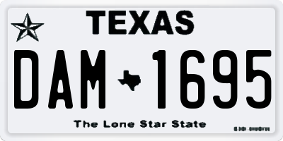 TX license plate DAM1695