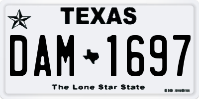 TX license plate DAM1697