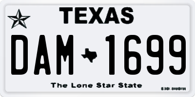 TX license plate DAM1699