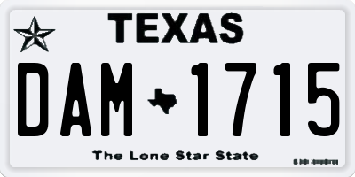 TX license plate DAM1715