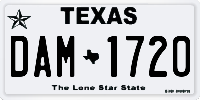 TX license plate DAM1720