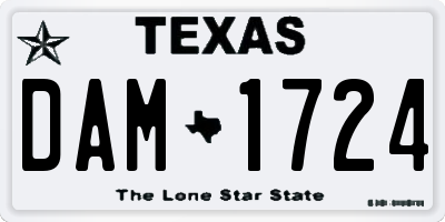 TX license plate DAM1724