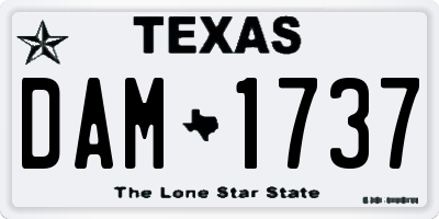 TX license plate DAM1737