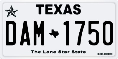 TX license plate DAM1750