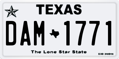 TX license plate DAM1771