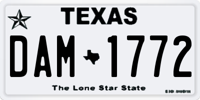 TX license plate DAM1772