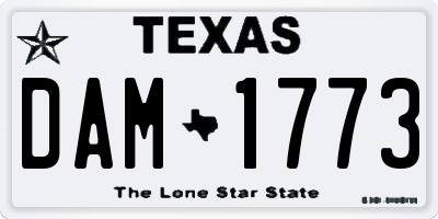 TX license plate DAM1773