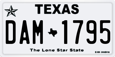 TX license plate DAM1795