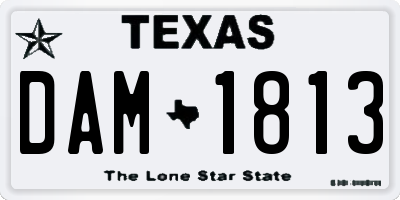 TX license plate DAM1813