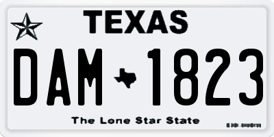 TX license plate DAM1823