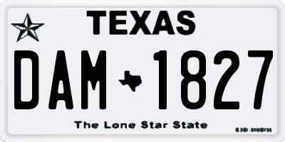TX license plate DAM1827