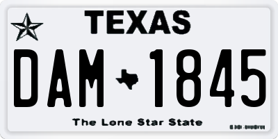 TX license plate DAM1845