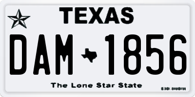 TX license plate DAM1856