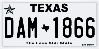 TX license plate DAM1866