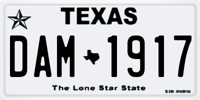 TX license plate DAM1917