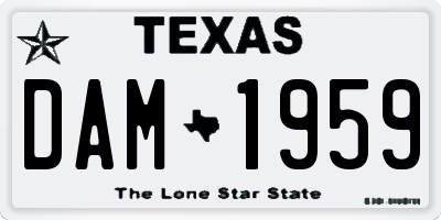 TX license plate DAM1959