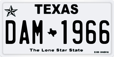 TX license plate DAM1966