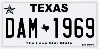 TX license plate DAM1969