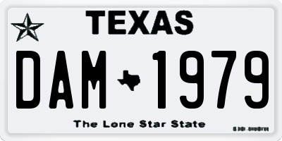 TX license plate DAM1979