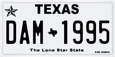 TX license plate DAM1995