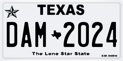TX license plate DAM2024