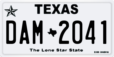 TX license plate DAM2041